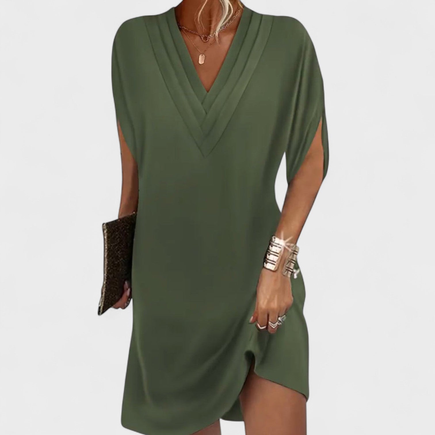 Helena - Vestido Elegante com Mangas Abertas